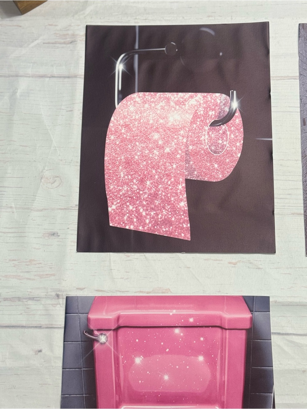 Pink Glam Bathroom Wall Art Set - 6 Piece - Picture 9 of 14